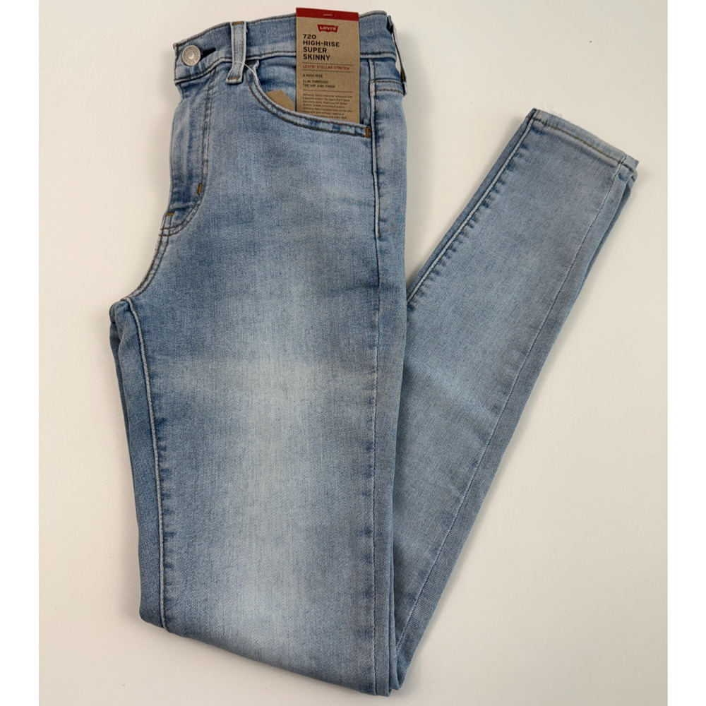 Levi's Women 720 High Rise Super Skinny Zip Fly Jeans 25x30 Blue NWT